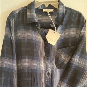 Women’s Blue Plaid Shirt